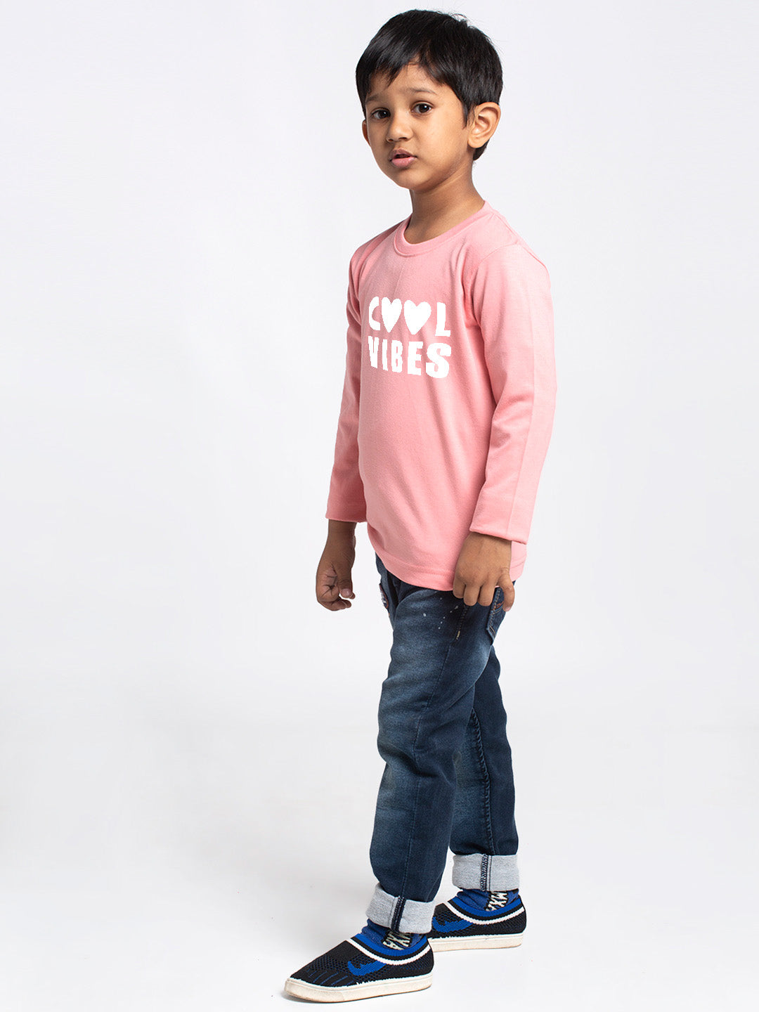 Kids cool vibes printed full sleeves t-shirt - Friskers