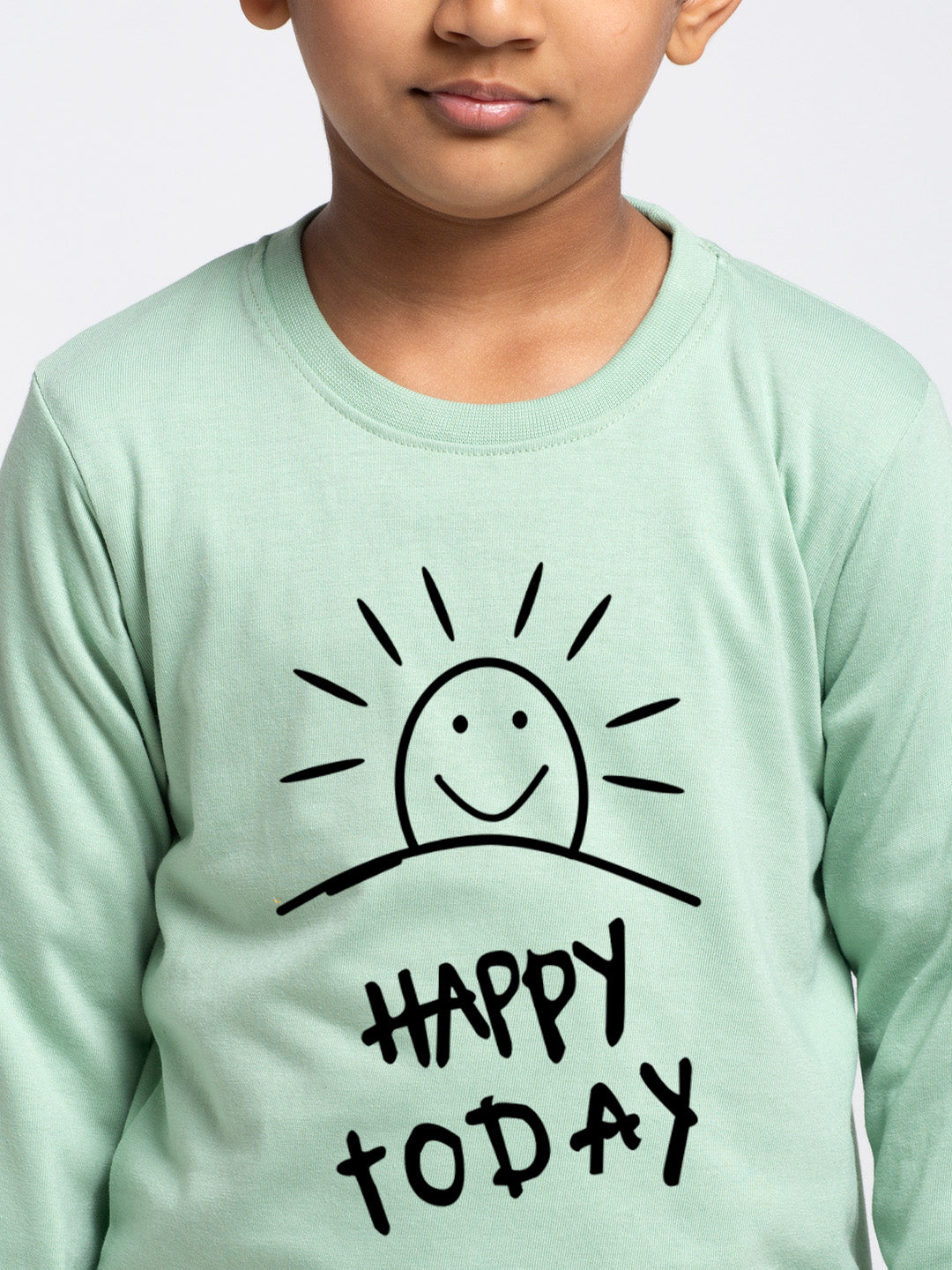 Kids happy today printed full sleeves t-shirt - Friskers