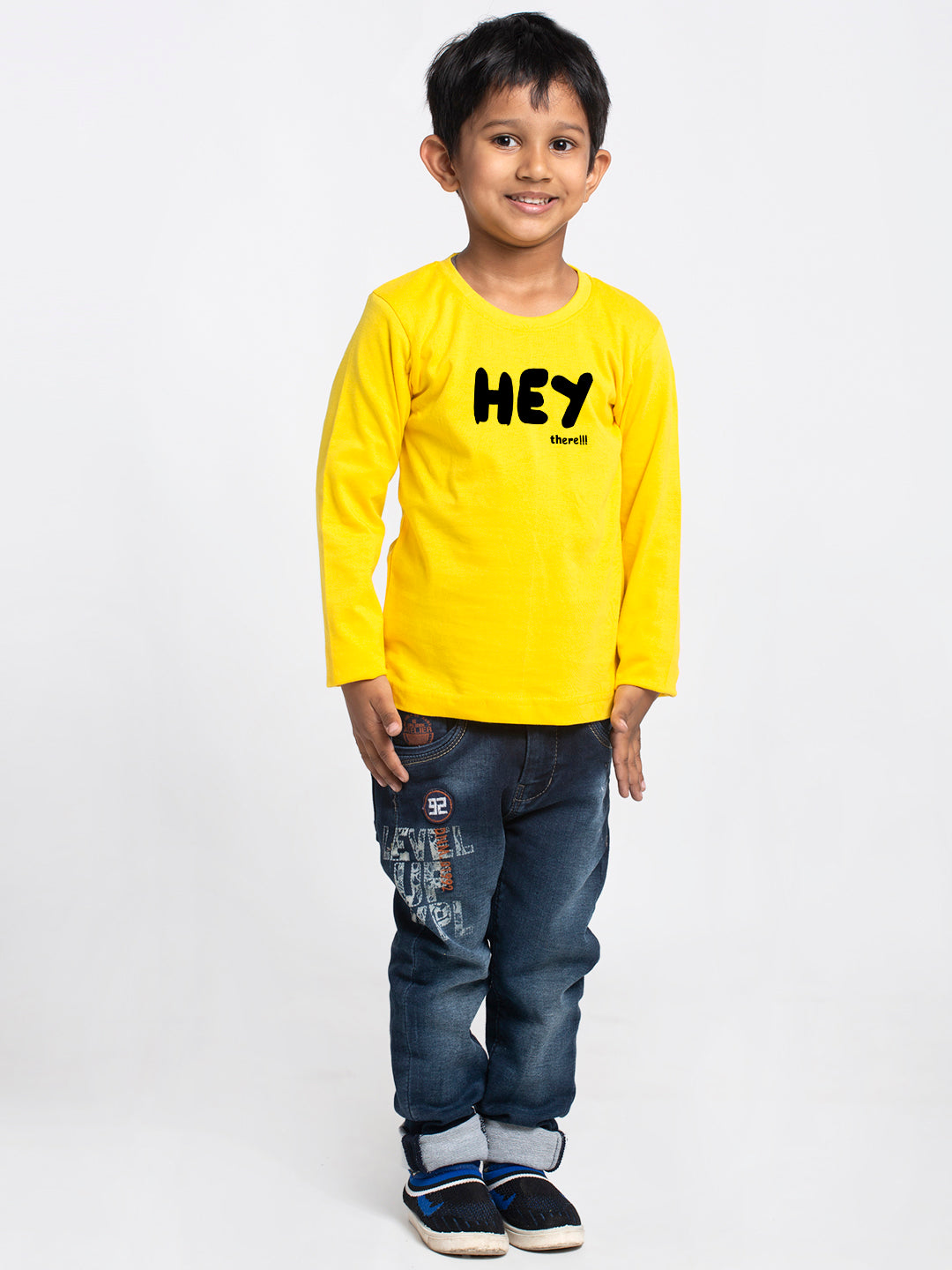 Kids hey printed full sleeves t-shirt - Friskers