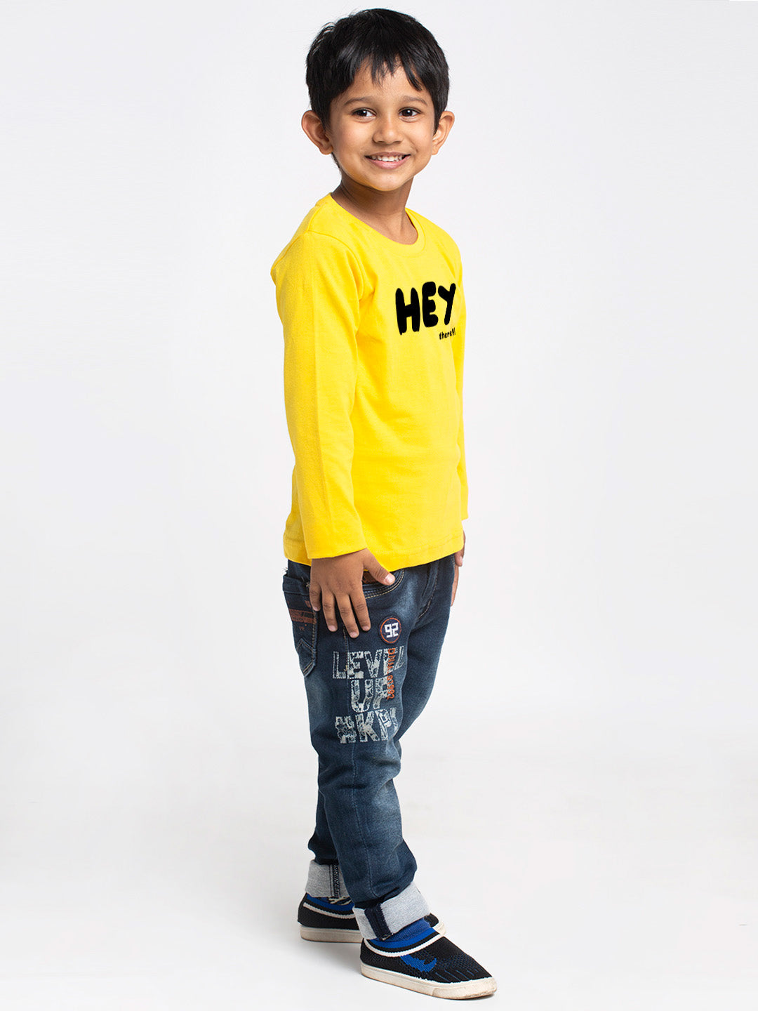 Kids hey printed full sleeves t-shirt - Friskers