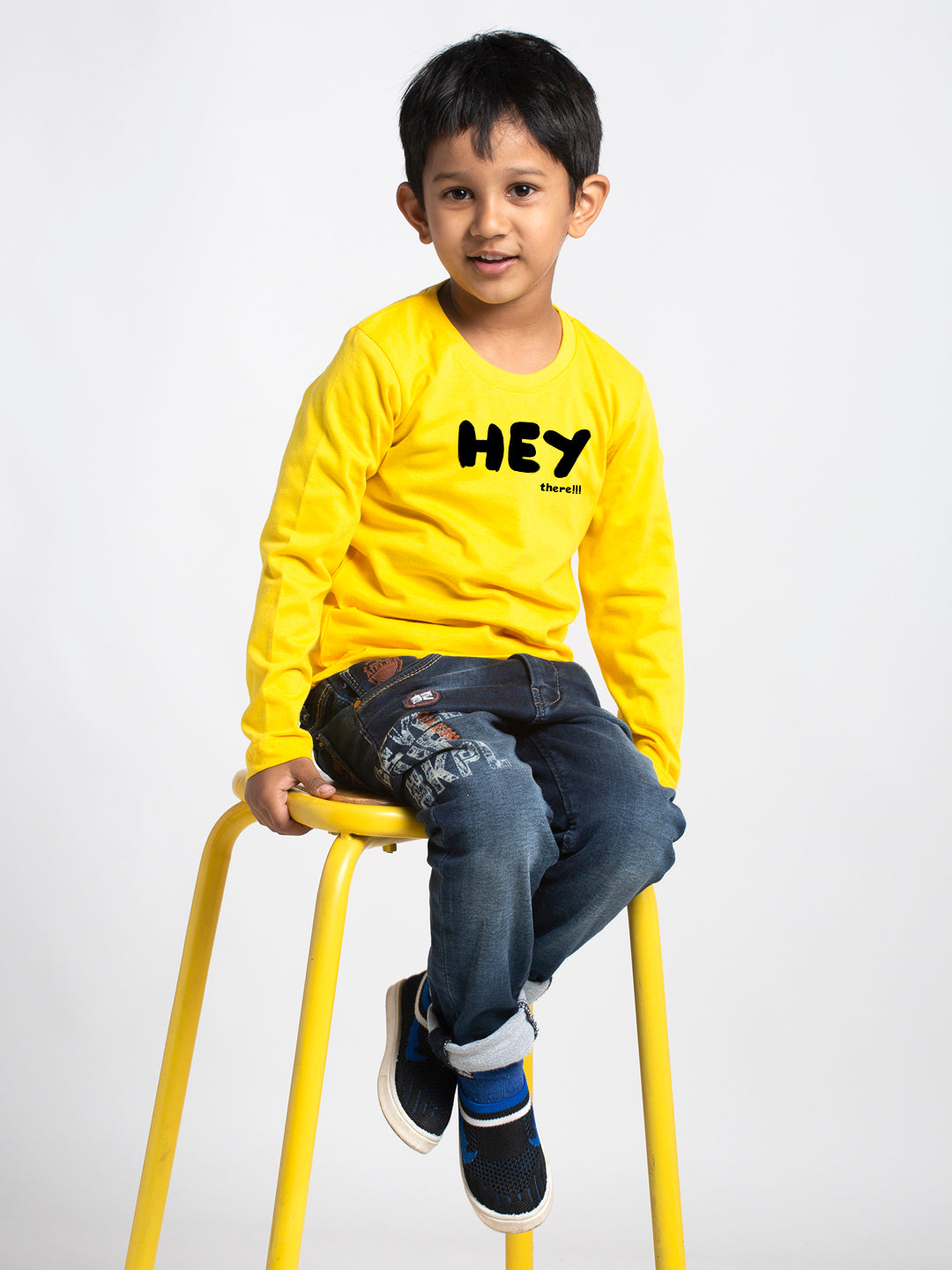Kids hey printed full sleeves t-shirt - Friskers