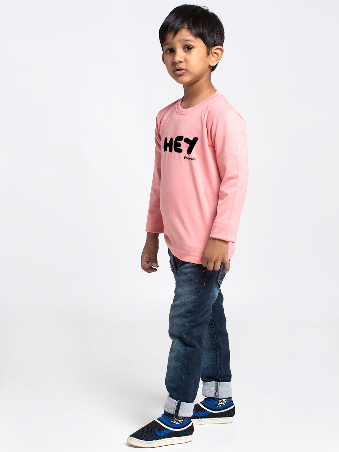 Kids hey printed full sleeves t-shirt - Friskers