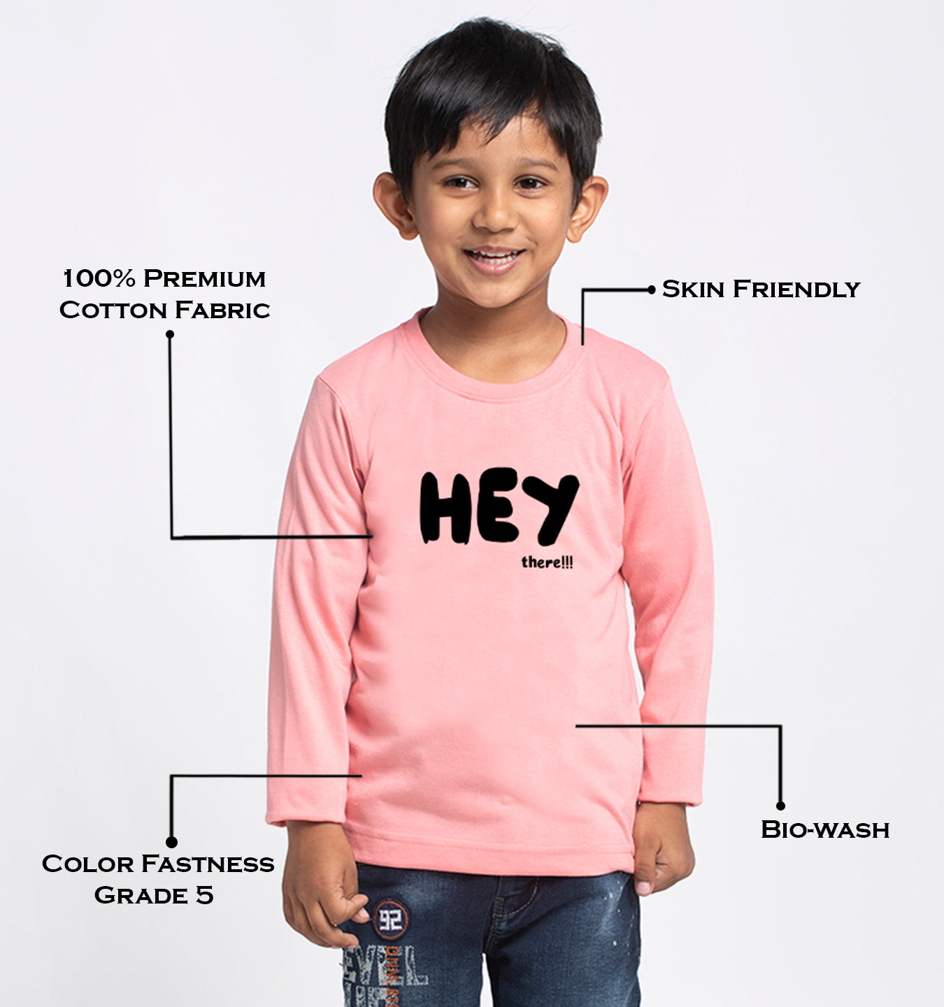 Kids hey printed full sleeves t-shirt - Friskers