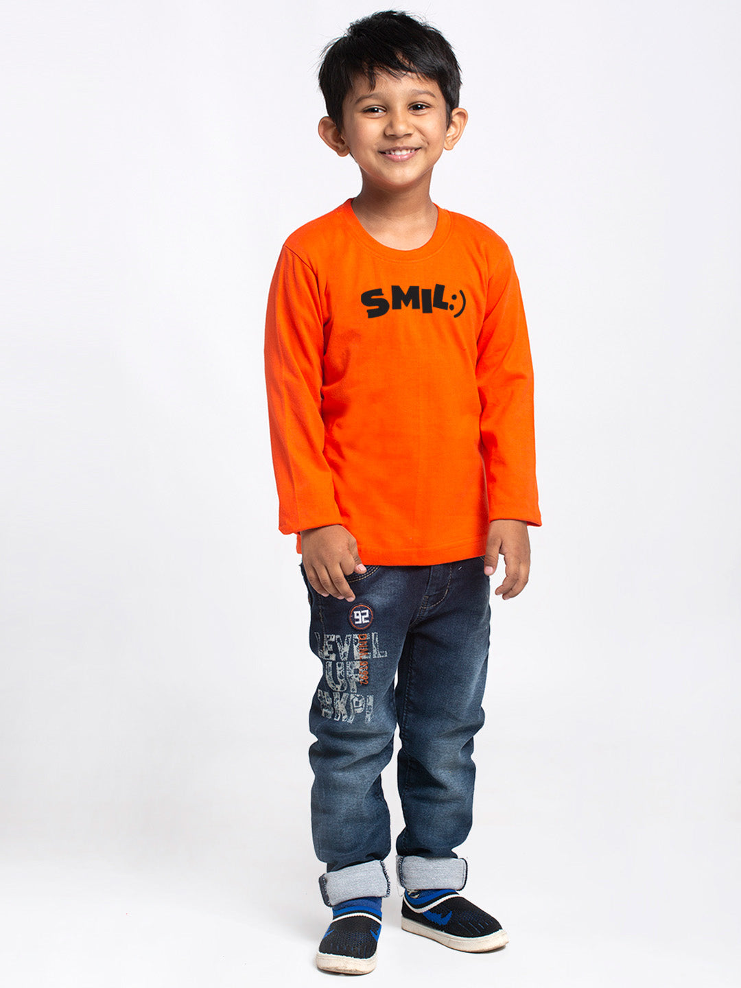 Kids Smile printed full sleeves t-shirt - Friskers