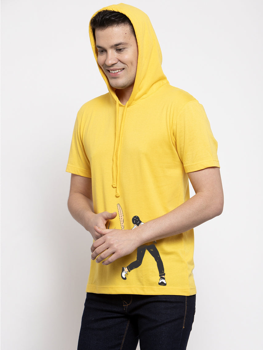 Cricket Half Sleeves Printed Hoody T-shirt - Friskers