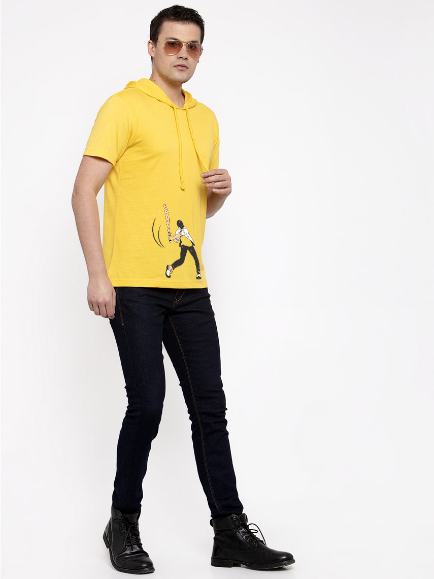 Cricket Half Sleeves Printed Hoody T-shirt - Friskers