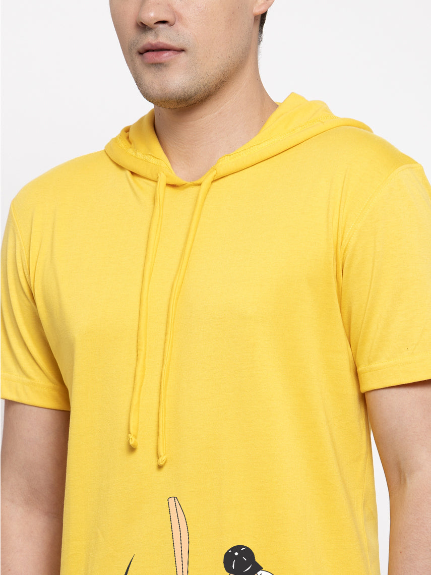 Cricket Half Sleeves Printed Hoody T-shirt - Friskers