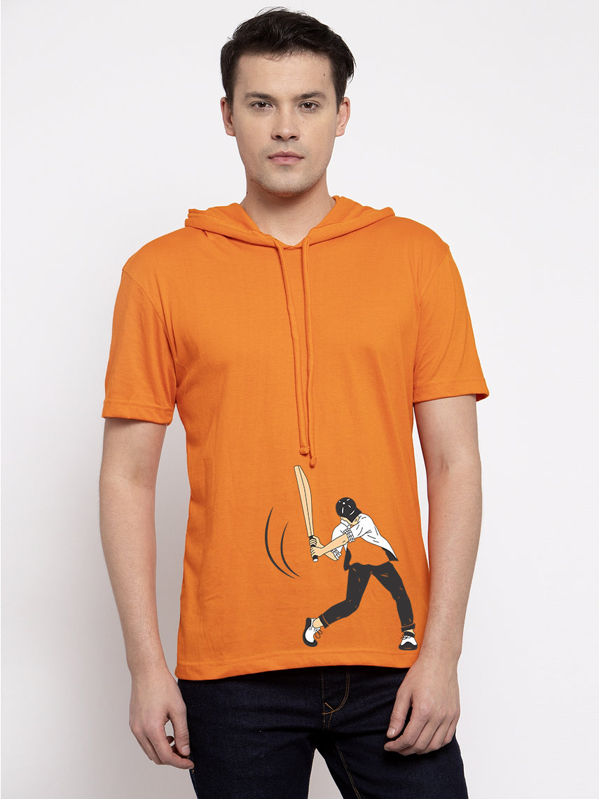 Cricket Half Sleeves Printed Hoody T-shirt - Friskers