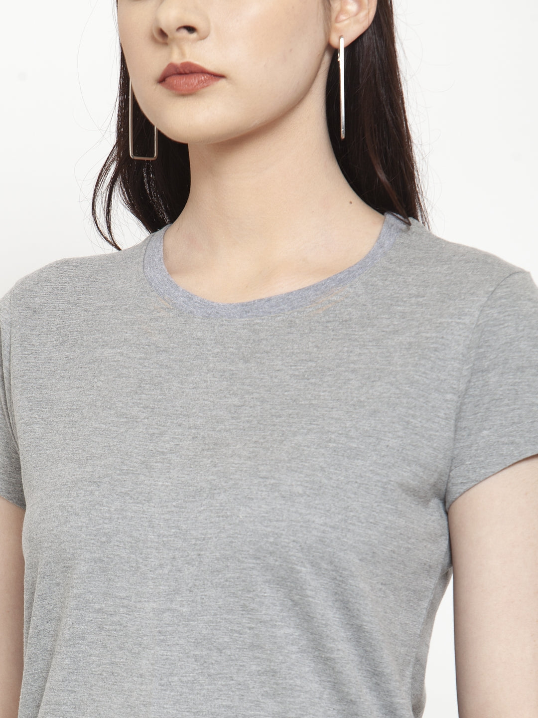 Friskers Solid Women Round Neck Half Sleeves T-Shirt - Friskers