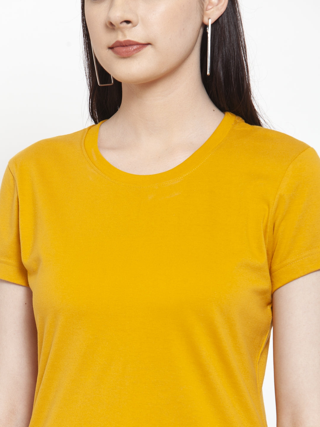 Friskers Solid Women Round Neck Half Sleeves T-Shirt - Friskers