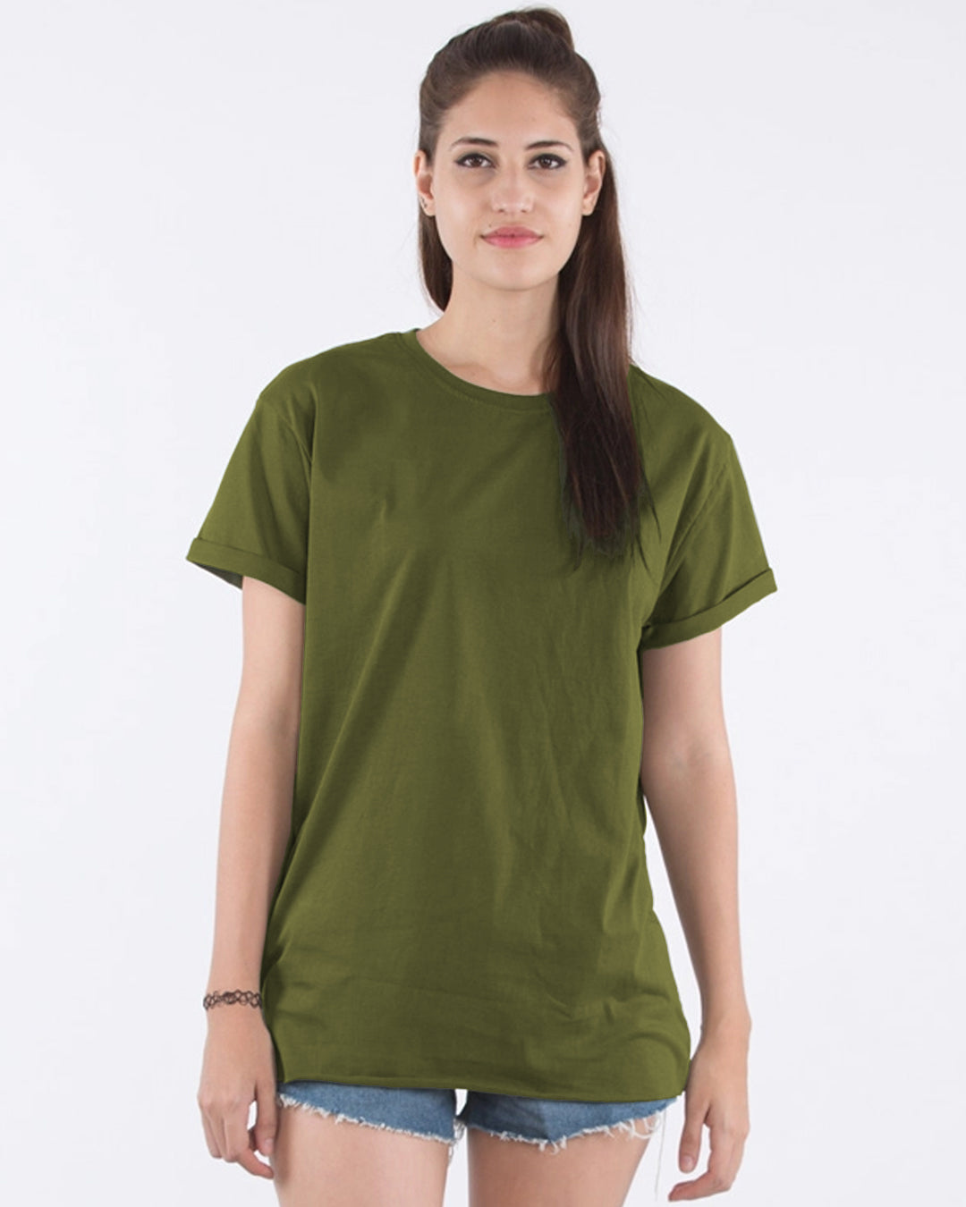 Friskers Solid Women Round Neck Half Sleeves T-Shirt - Friskers