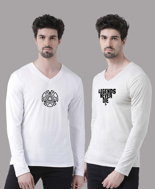 Men's Pack Of 2 Pure Cotton V Neck T-Shirt - Friskers