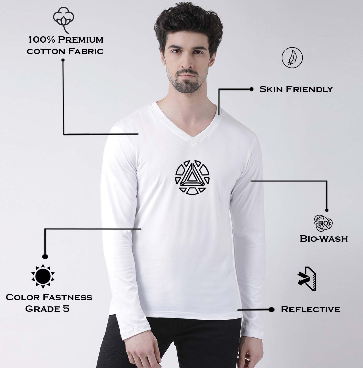 Men's Pack Of 2 Pure Cotton V Neck T-Shirt - Friskers