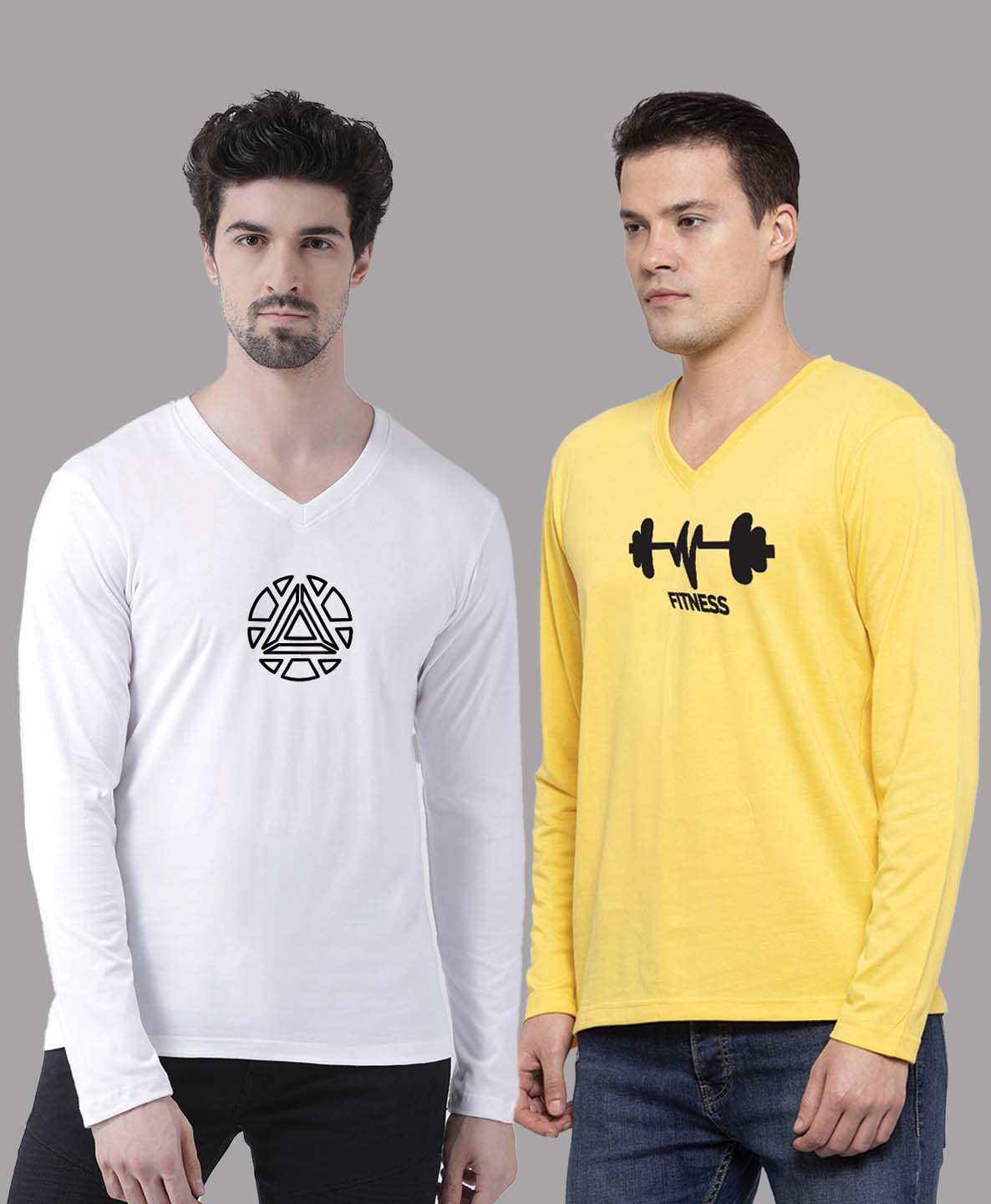 Men's Pack Of 2 Pure Cotton V Neck T-Shirt - Friskers