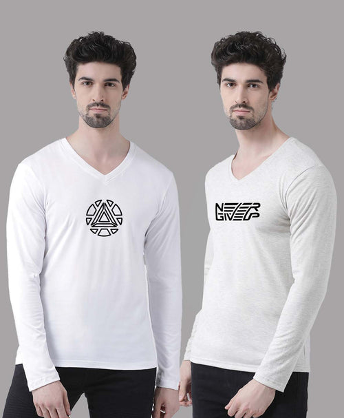 Men's Pack Of 2 Pure Cotton V Neck T-Shirt