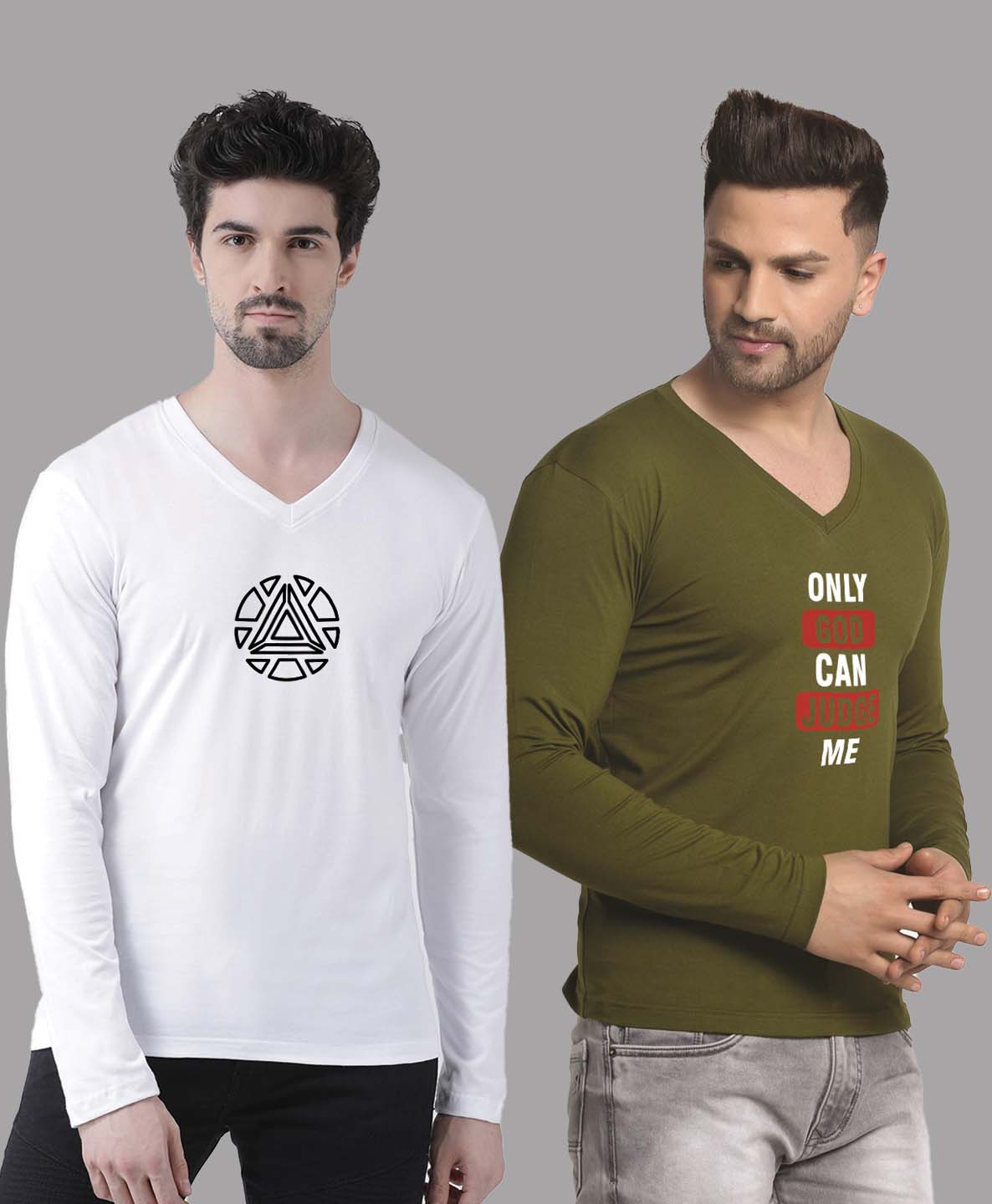 Men's Pack Of 2 Pure Cotton V Neck T-Shirt - Friskers