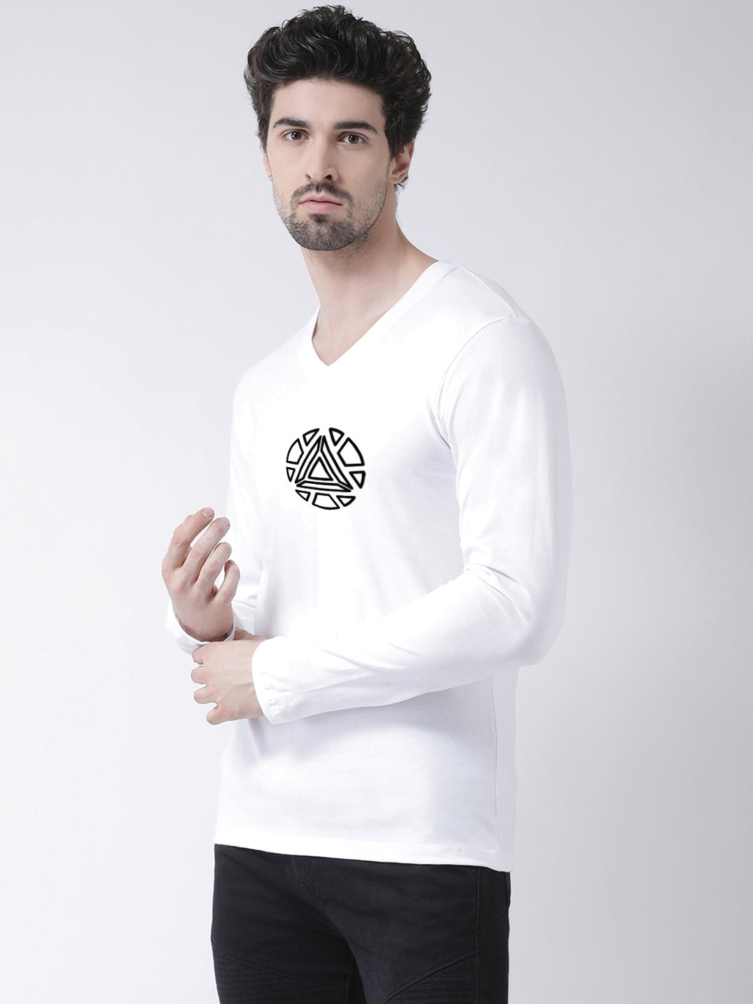 Men's Pure Cotton Regular Fit V Neck T-Shirt - Friskers