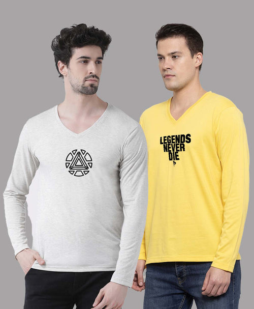 Men's Pack Of 2 Pure Cotton V Neck T-Shirt
