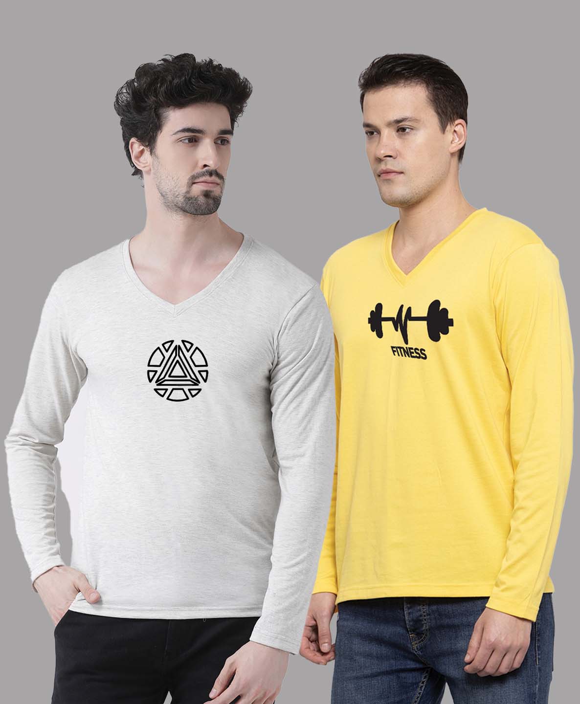 Men's Pack Of 2 Pure Cotton V Neck T-Shirt - Friskers