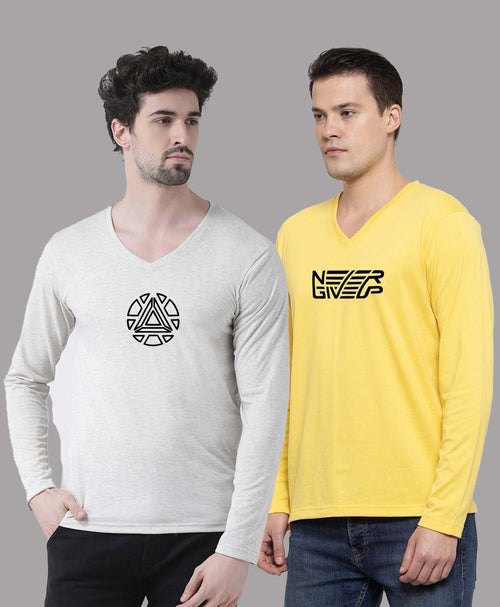 Men's Pack Of 2 Pure Cotton V Neck T-Shirt