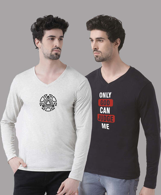 Men's Pack Of 2 Pure Cotton V Neck T-Shirt - Friskers
