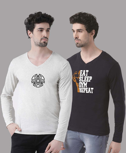 Men's Pack Of 2 Pure Cotton V Neck T-Shirt - Friskers