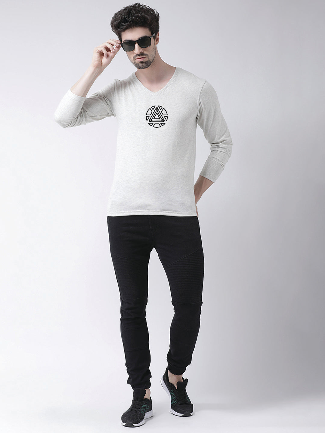 Men's Pure Cotton Regular Fit V Neck T-Shirt - Friskers
