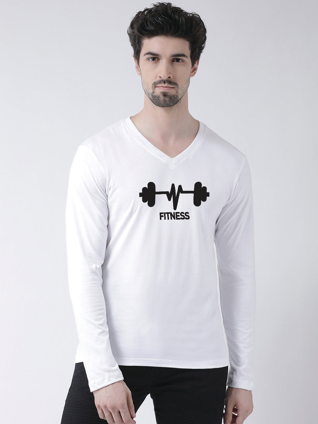 Men's Fitness Pure Cotton Regular Fit V Neck T-Shirt - Friskers