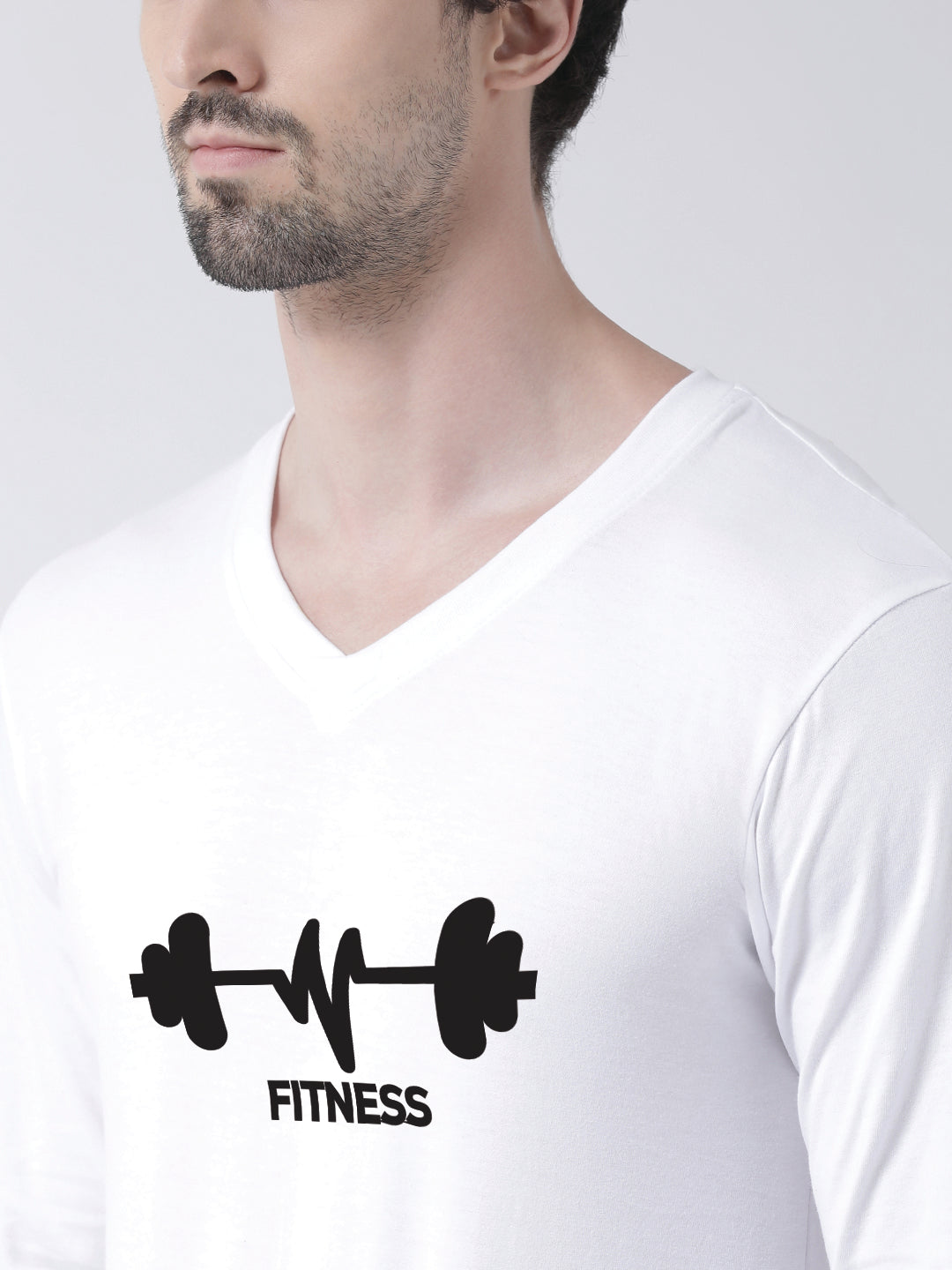 Men's Fitness Pure Cotton Regular Fit V Neck T-Shirt - Friskers