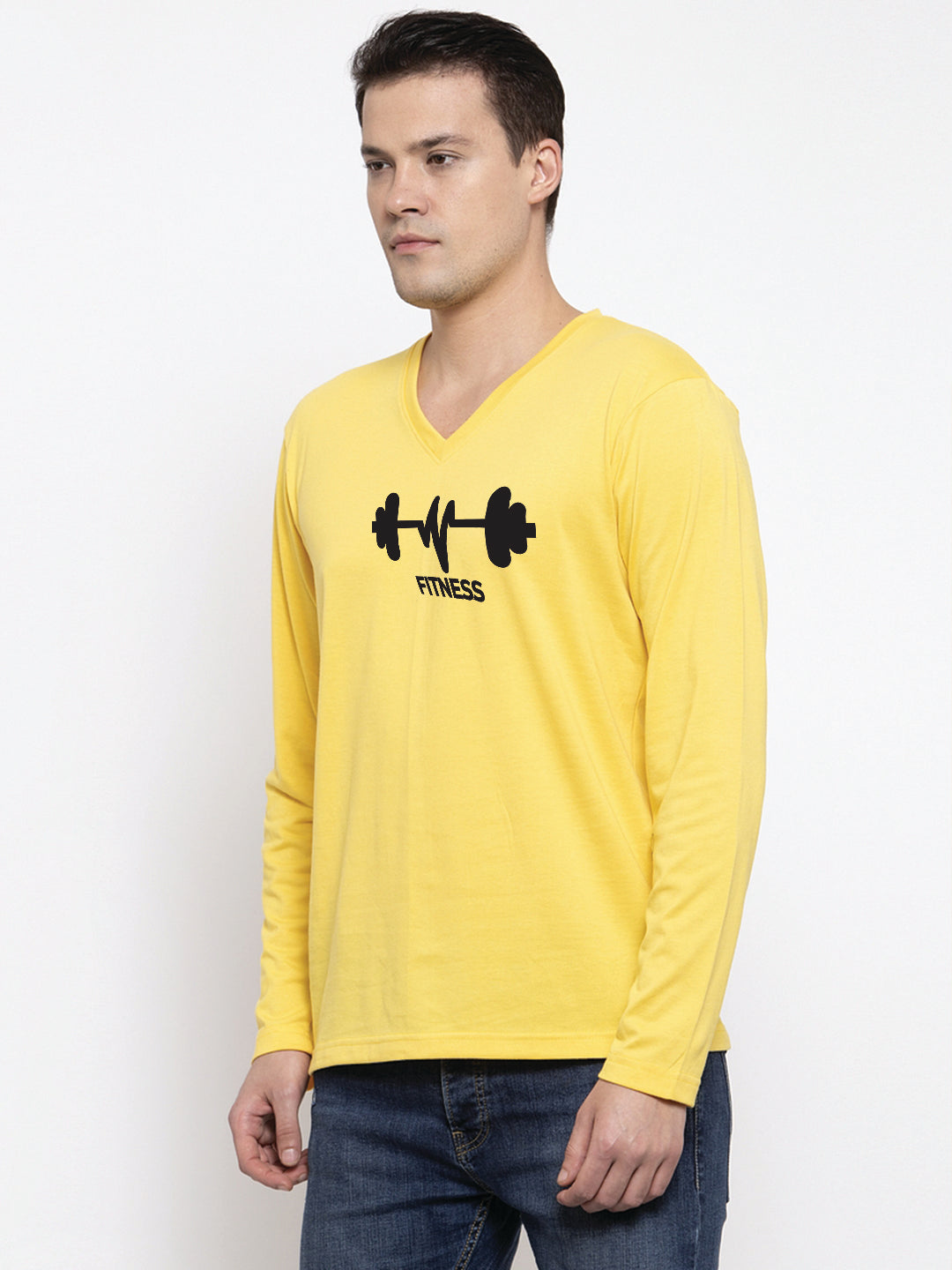 Men's Fitness Pure Cotton Regular Fit V Neck T-Shirt - Friskers