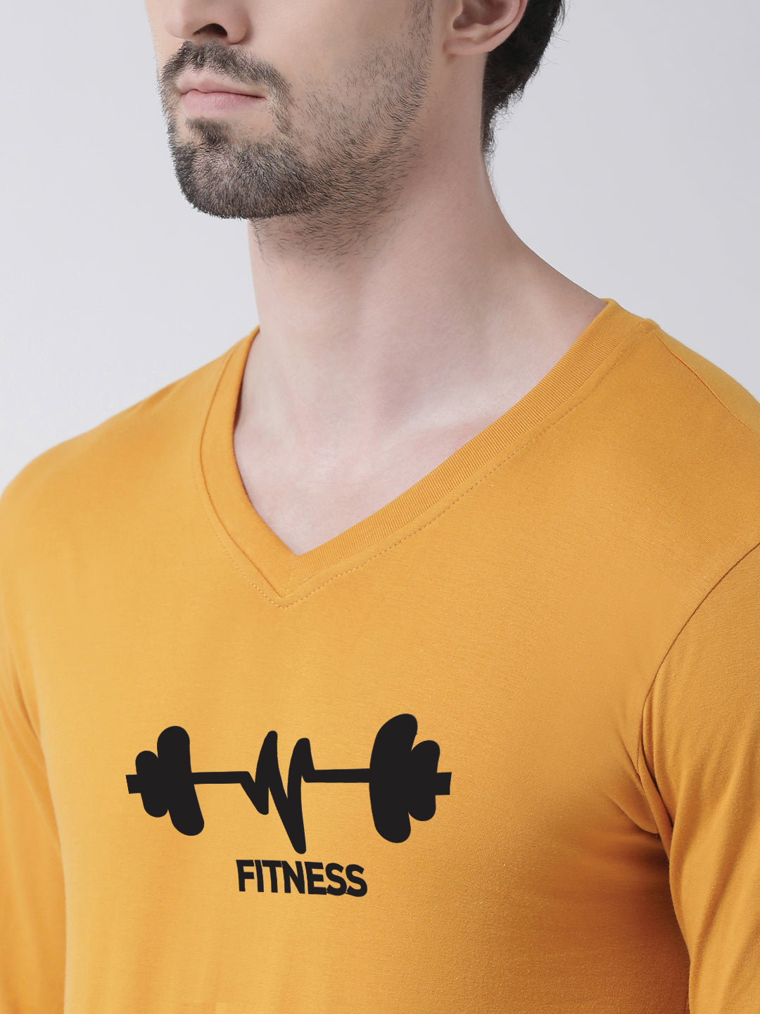 Men's Fitness Pure Cotton Regular Fit V Neck T-Shirt - Friskers