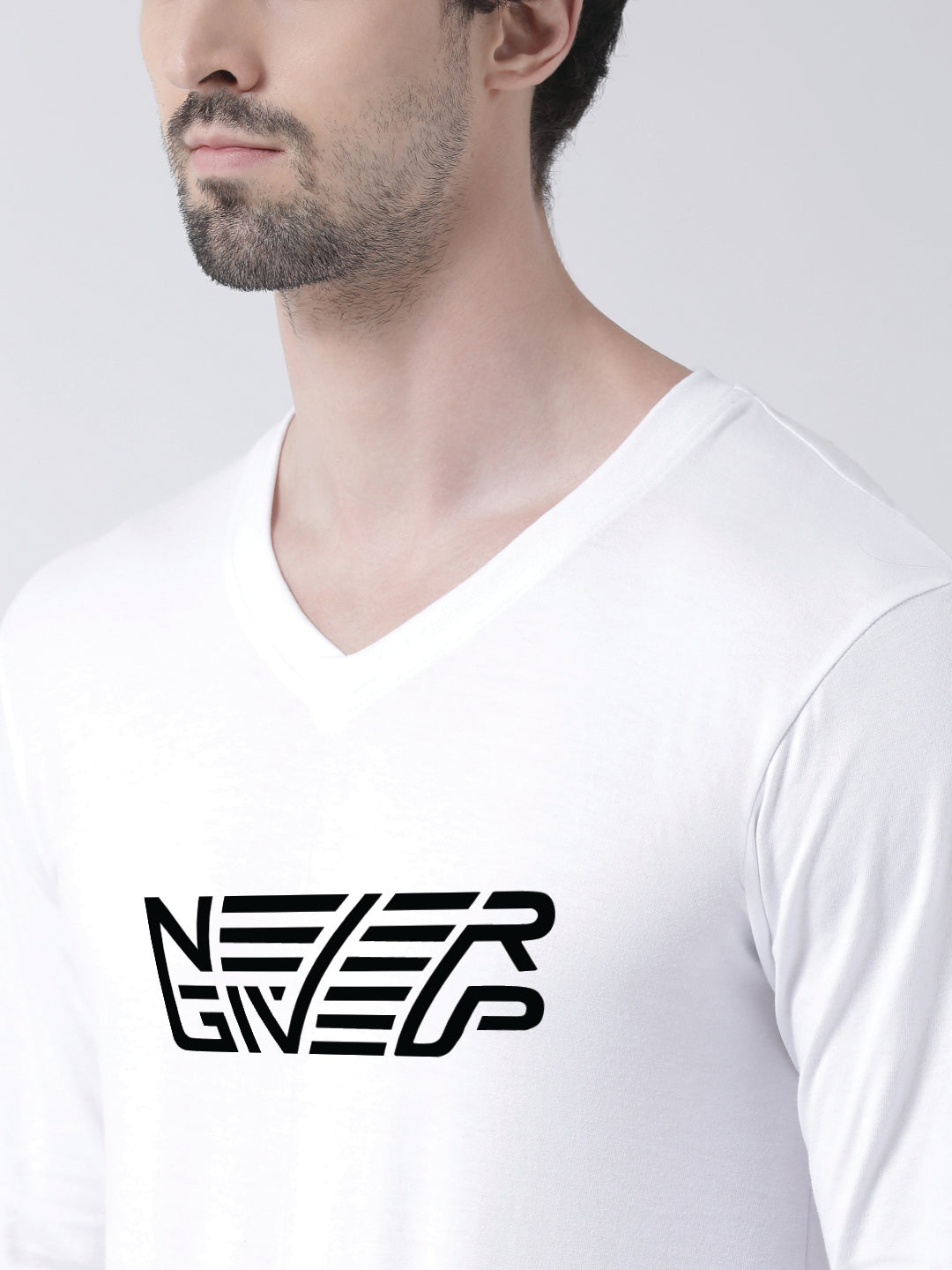 Men's Pure Cotton Regular Fit V Neck T-Shirt - Friskers