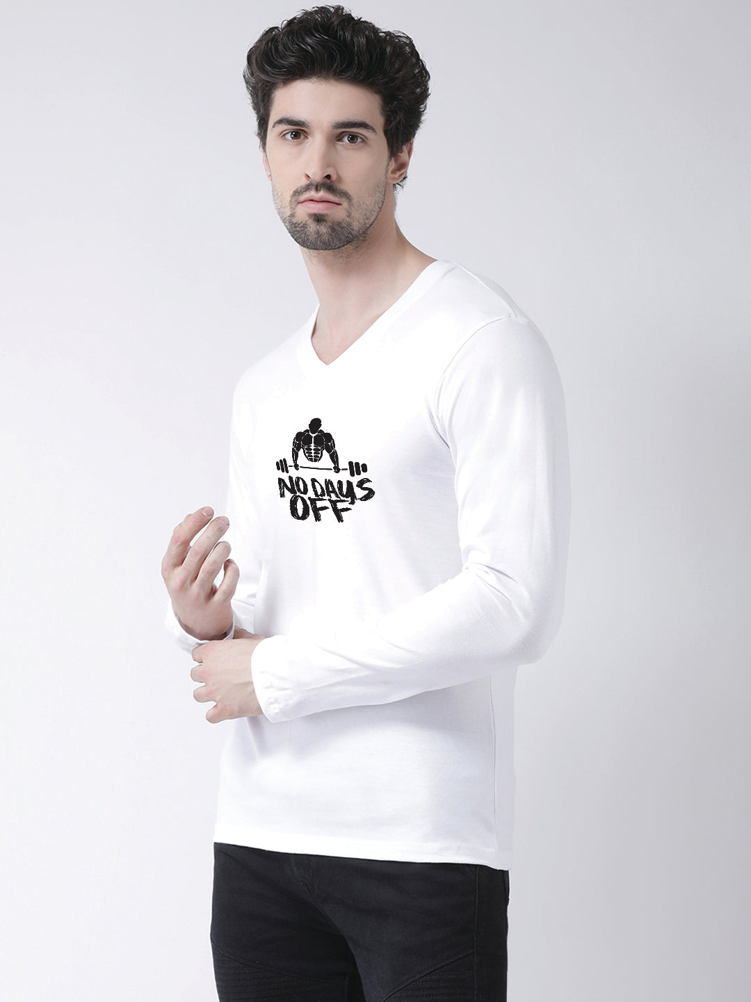 Men's No Days Off Regular Fit V Neck T-Shirt - Friskers