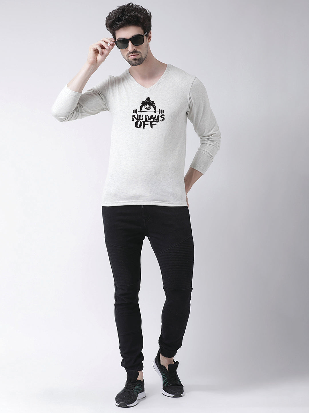 Men's No Days Off Regular Fit V Neck T-Shirt - Friskers