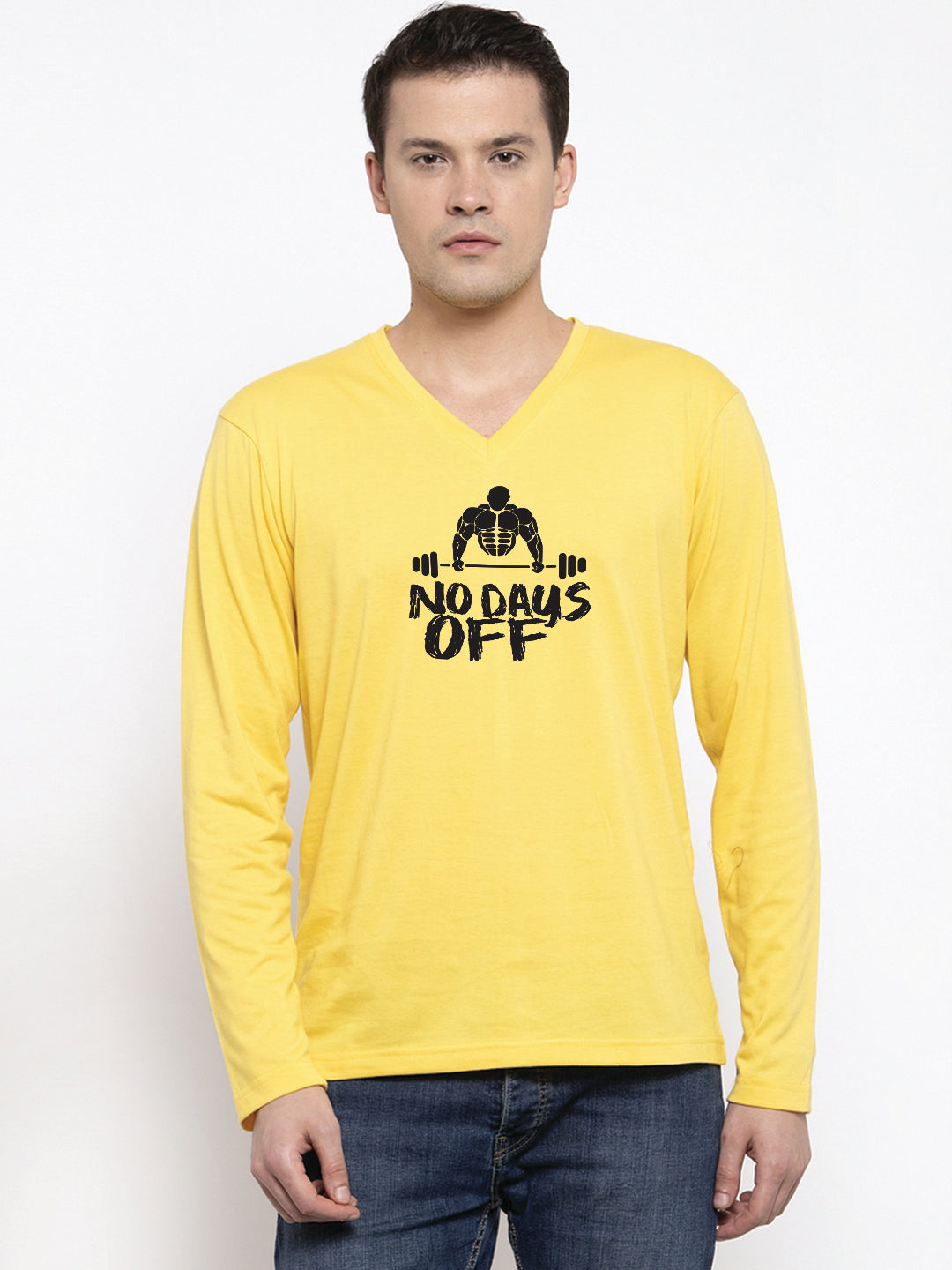 Men's No Days Off Regular Fit V Neck T-Shirt - Friskers