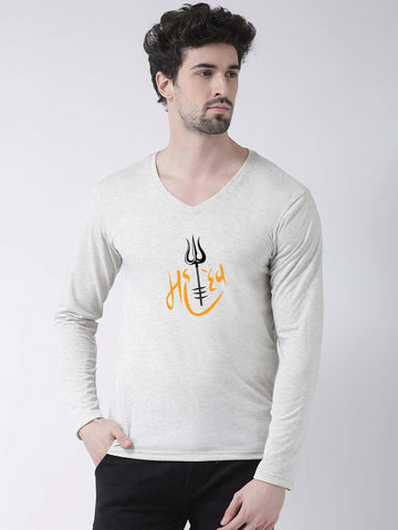 Men's Mahadev Pure Cotton Regular Fit V Neck T-Shirt - Friskers