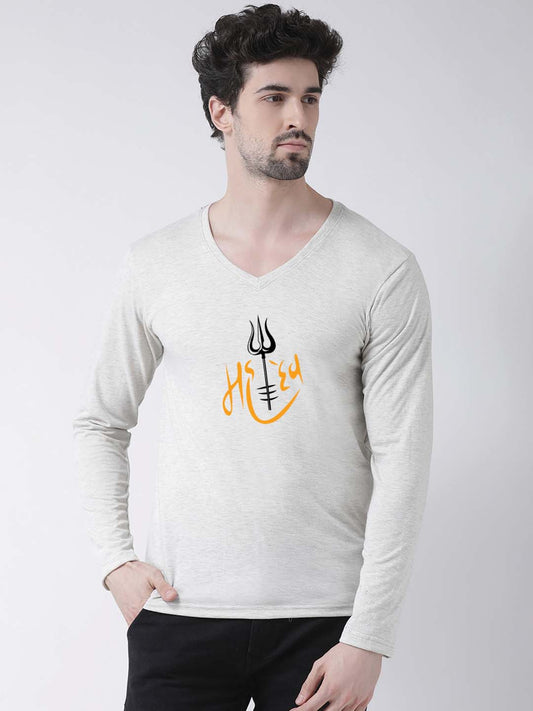 Men's Mahadev Pure Cotton Regular Fit V Neck T-Shirt - Friskers