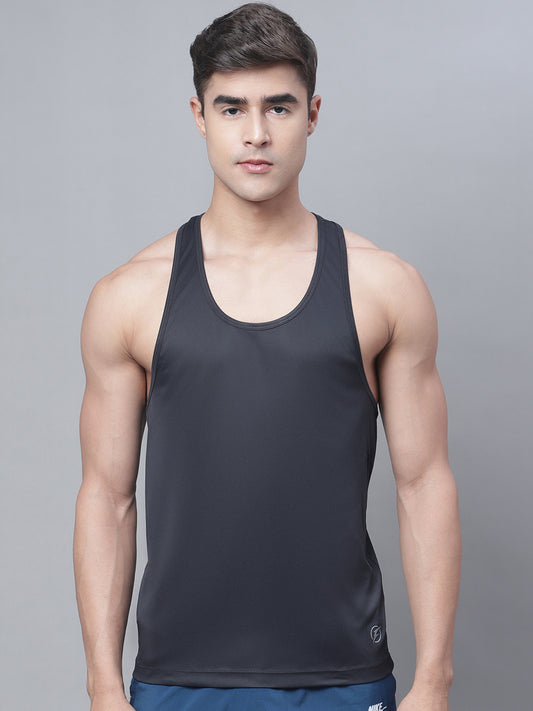 Men Black Sleeveless Dry Fit Sports Gym Vest - Friskers