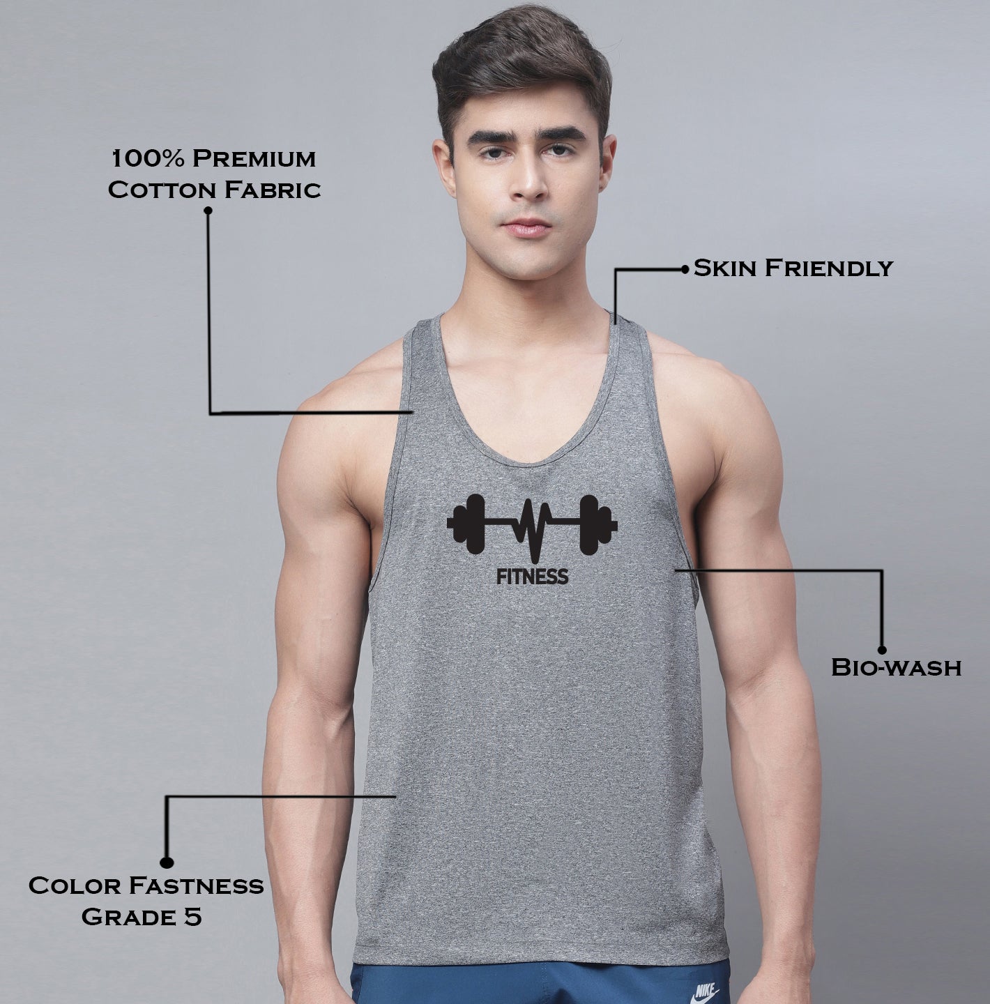 Sports Printed Regular Fit Polyster Vest - Friskers