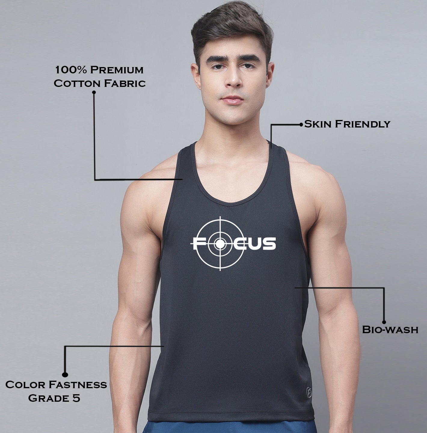 Men Printed Polyster Sports Gym Vest - Friskers