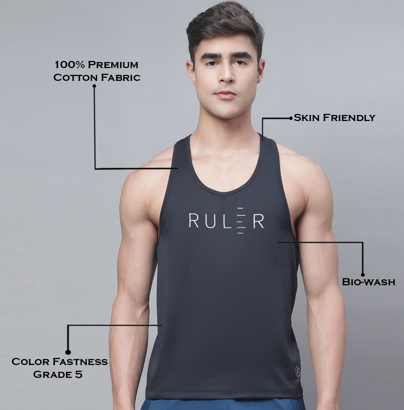 Men Printed Polyster Sports Gym Vest - Friskers