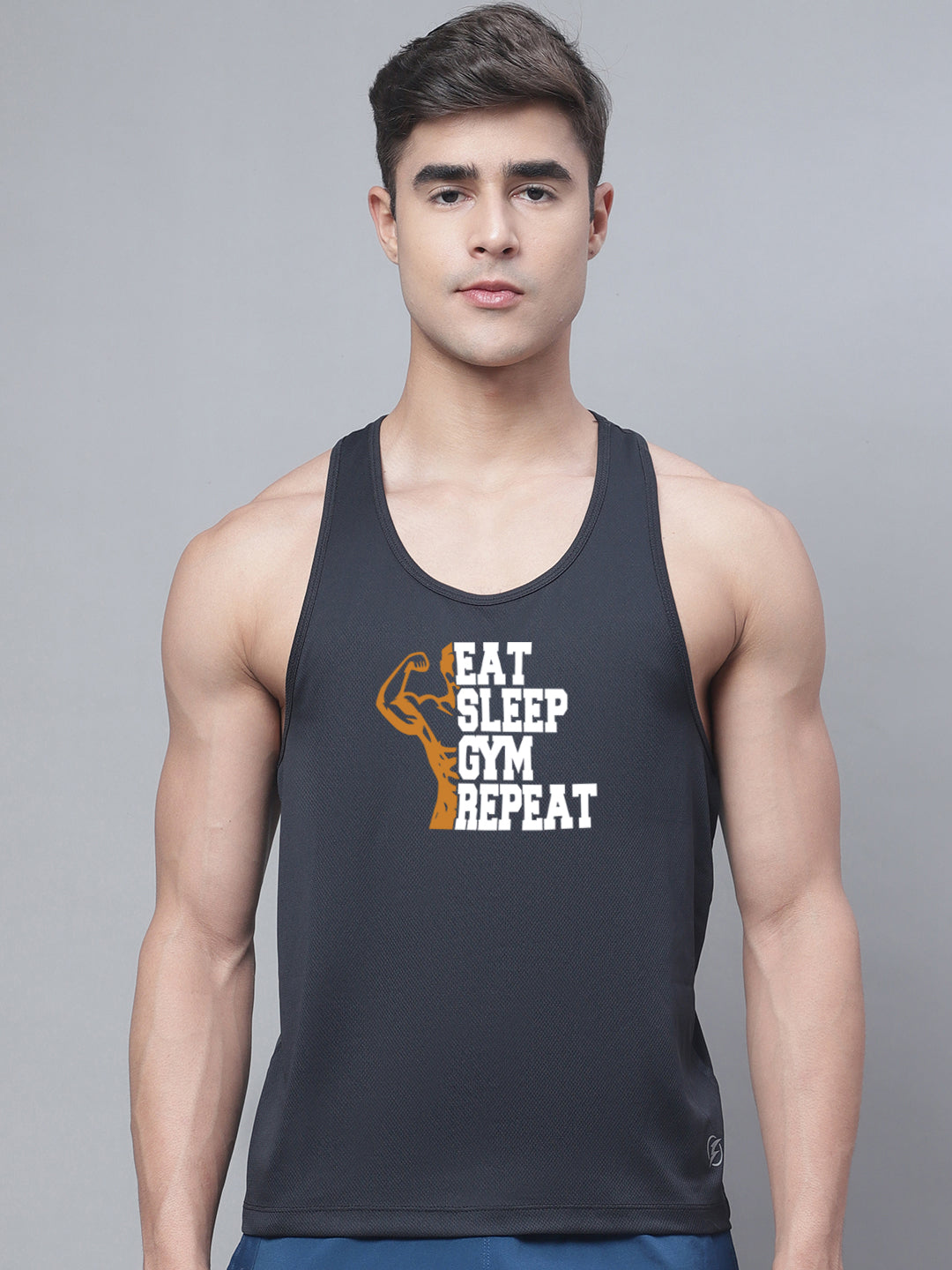 Men Printed Polyster Sports Gym Vest - Friskers