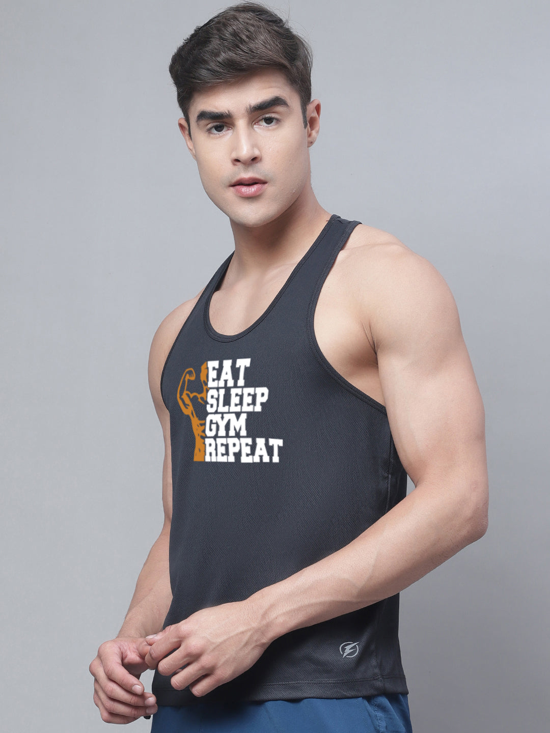 Men Printed Polyster Sports Gym Vest - Friskers