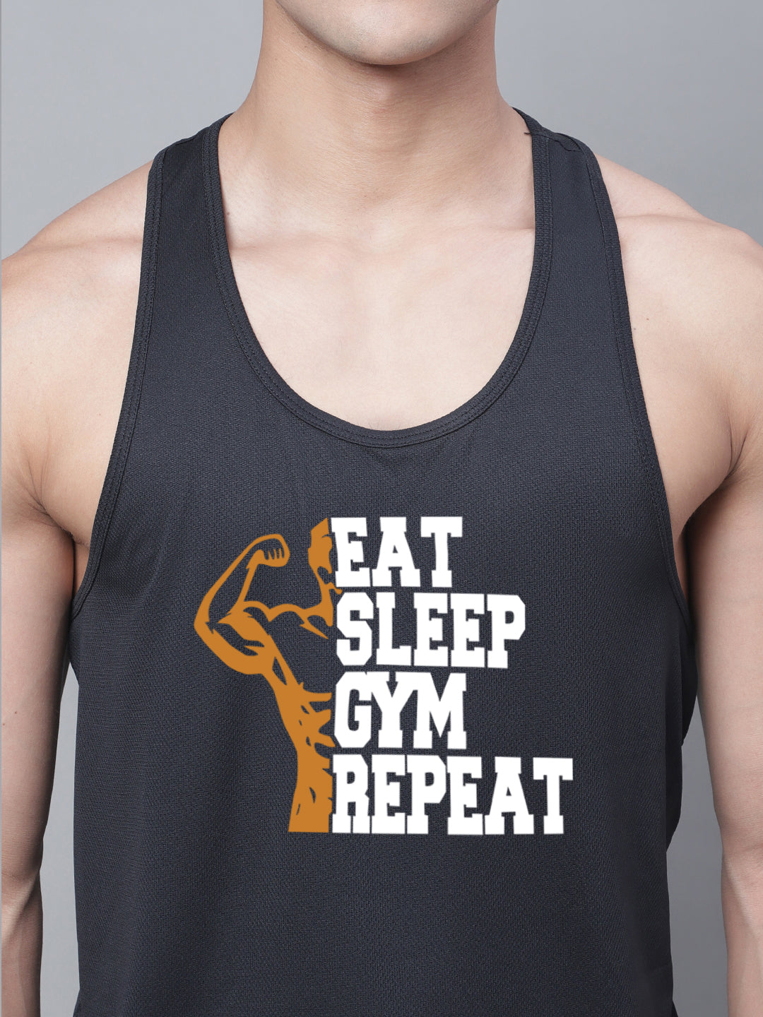 Men Printed Polyster Sports Gym Vest - Friskers