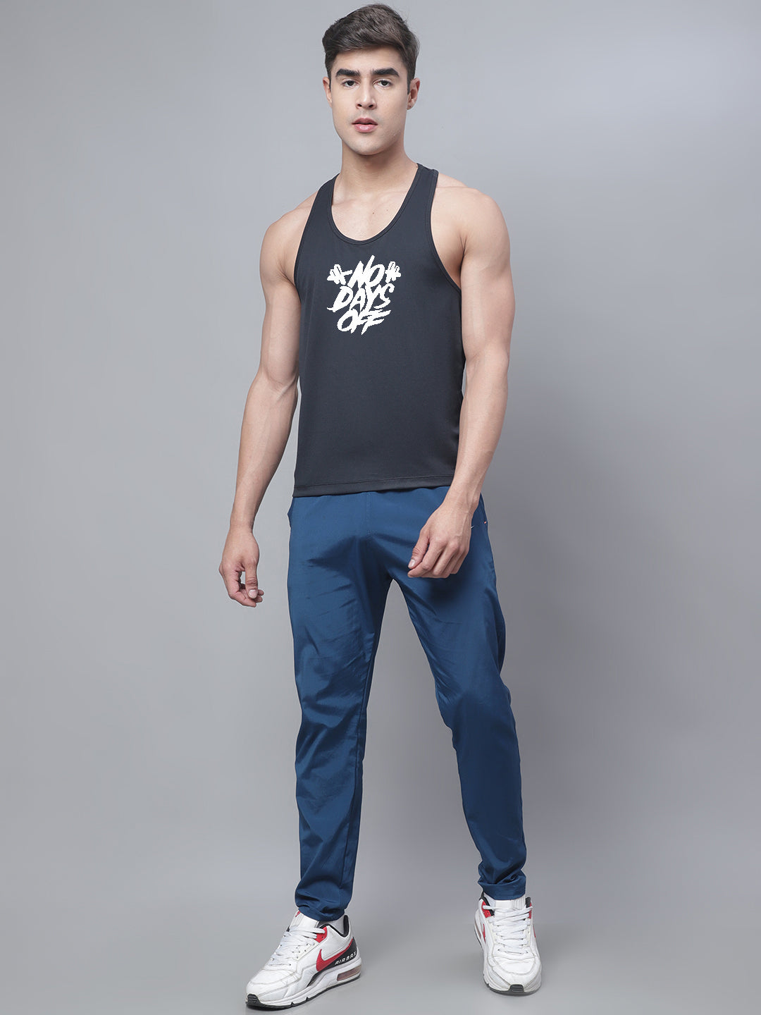 Men Printed Polyster Sports Gym Vest - Friskers