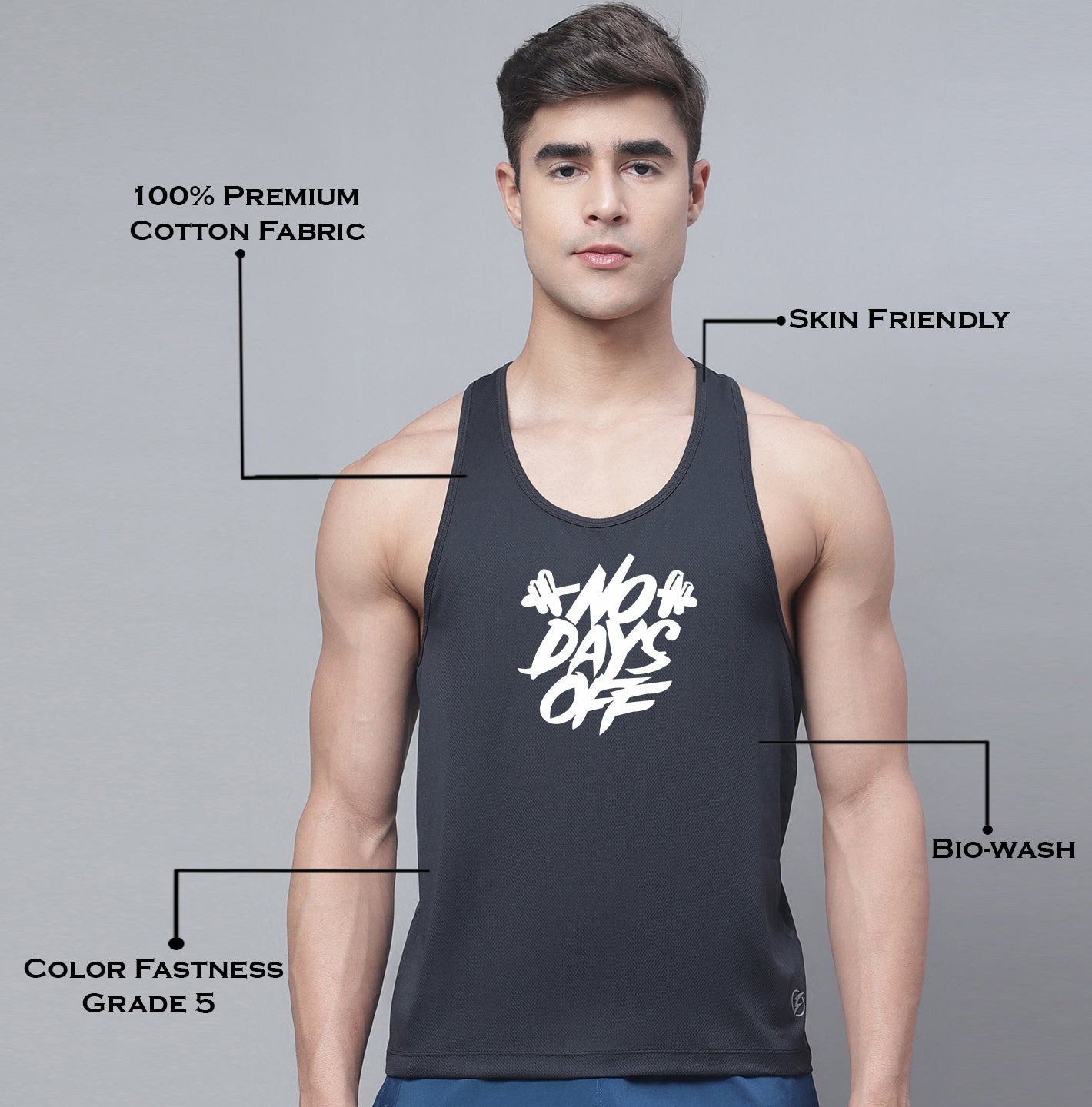 Men Printed Polyster Sports Gym Vest - Friskers