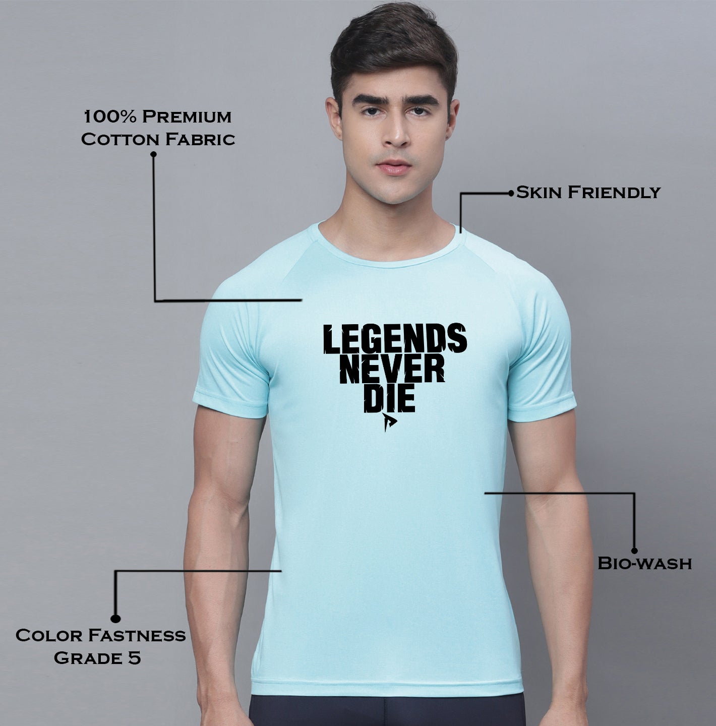 Men Printed Polyster Sports Training T-Shirt - Friskers