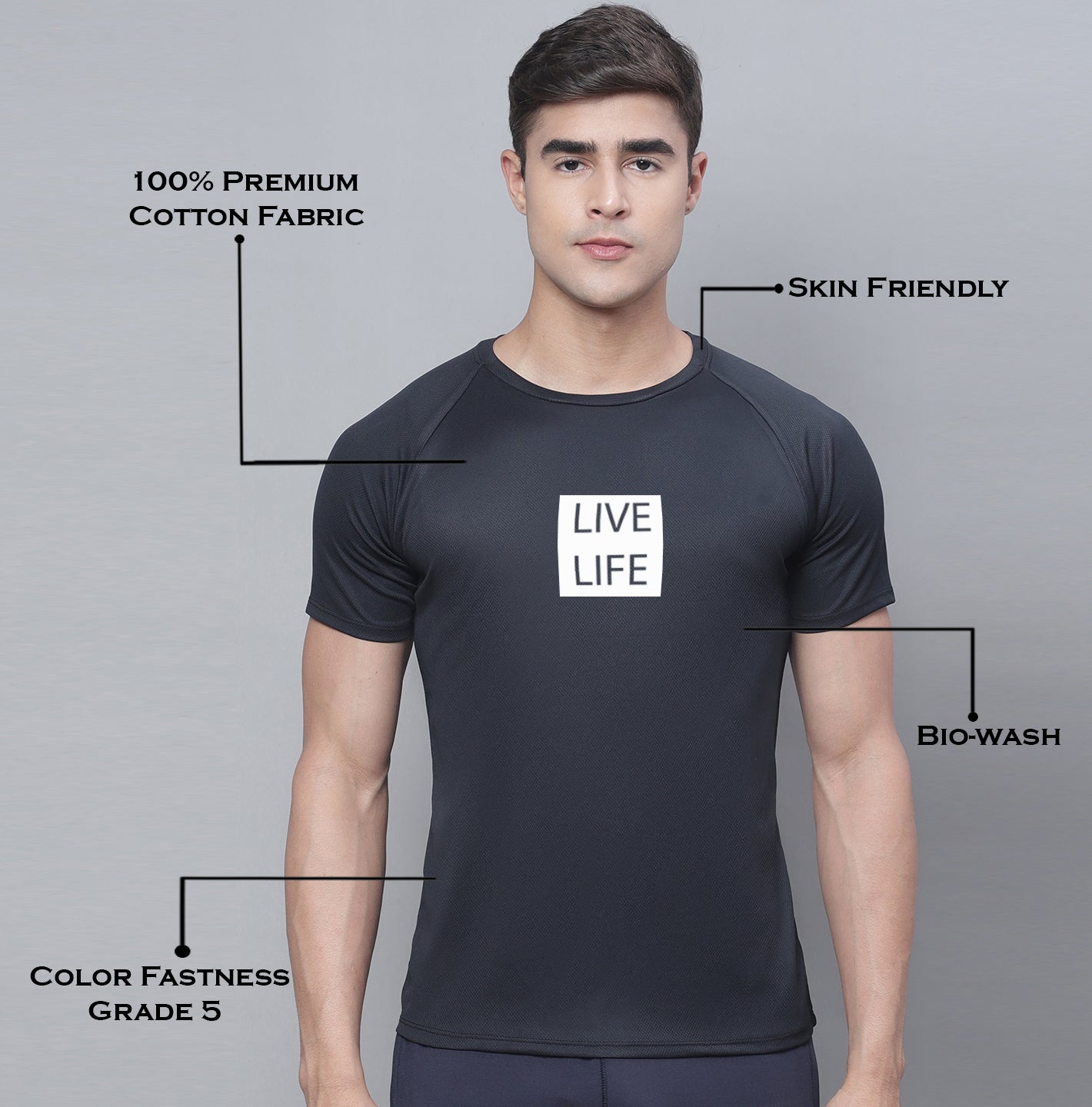 Sports Anti-Microbial Polyster Round Neck T-Shirt - Friskers