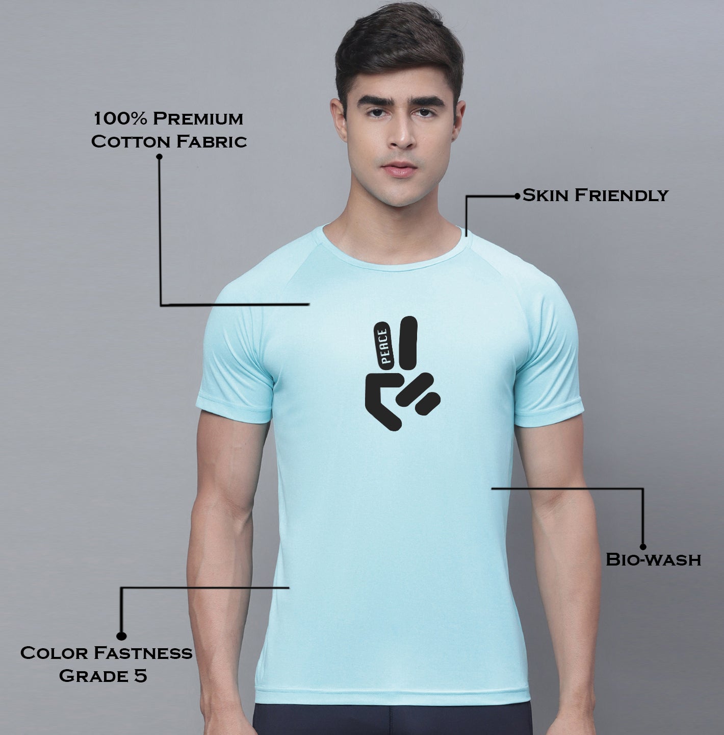 Men Printed Polyster Sports Training T-Shirt - Friskers