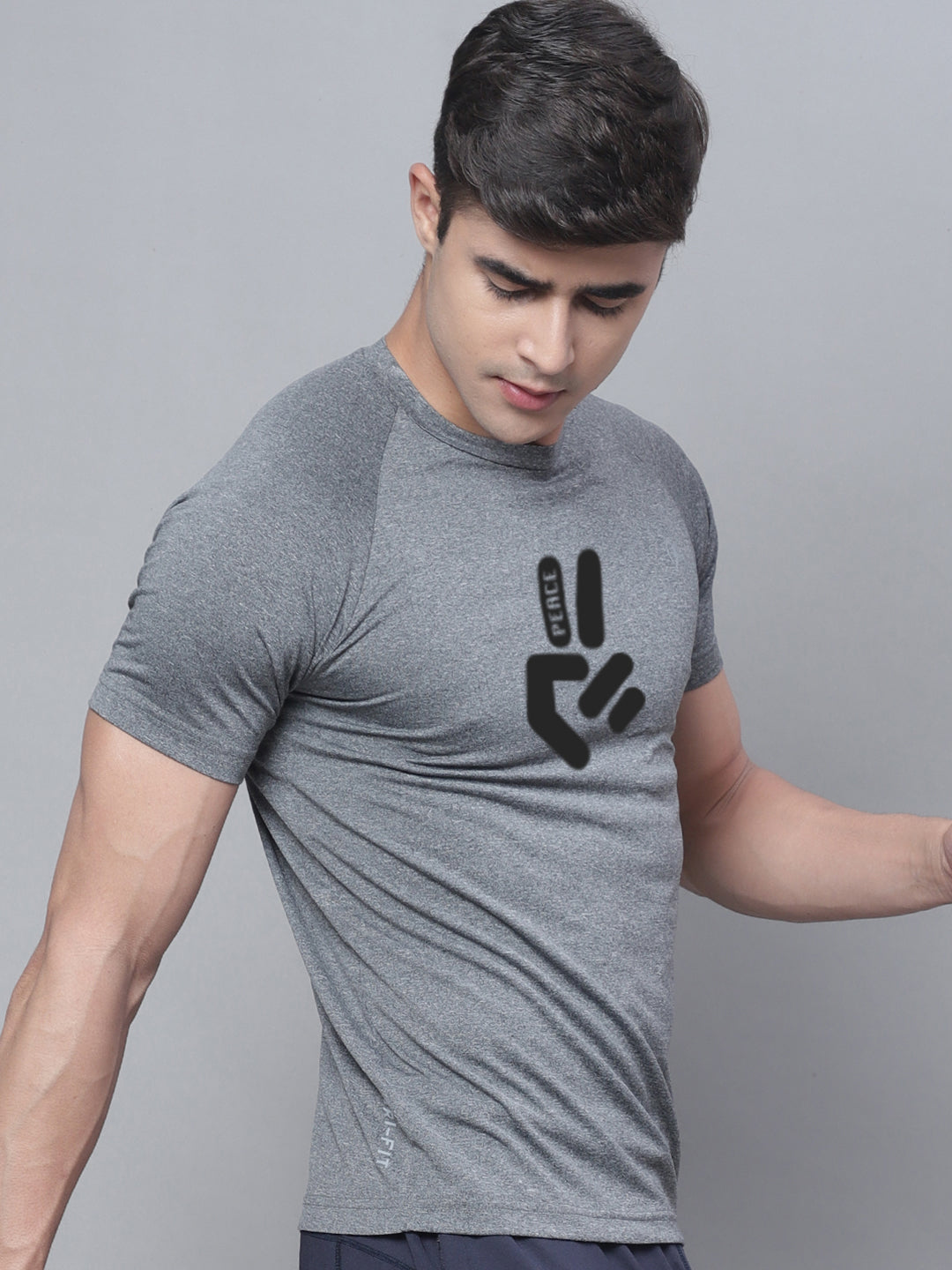 Men Printed Polyster Sports Training T-Shirt - Friskers